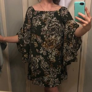 Altar'd State Floral Bell Sleeve Dress